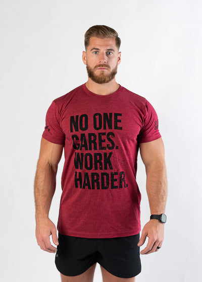 Basic Fitted T-Shirt - No One Cares | Blood Red