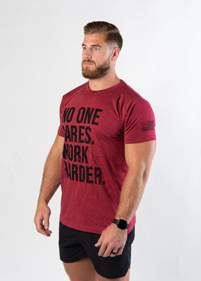 Basic Fitted T-Shirt - No One Cares | Blood Red