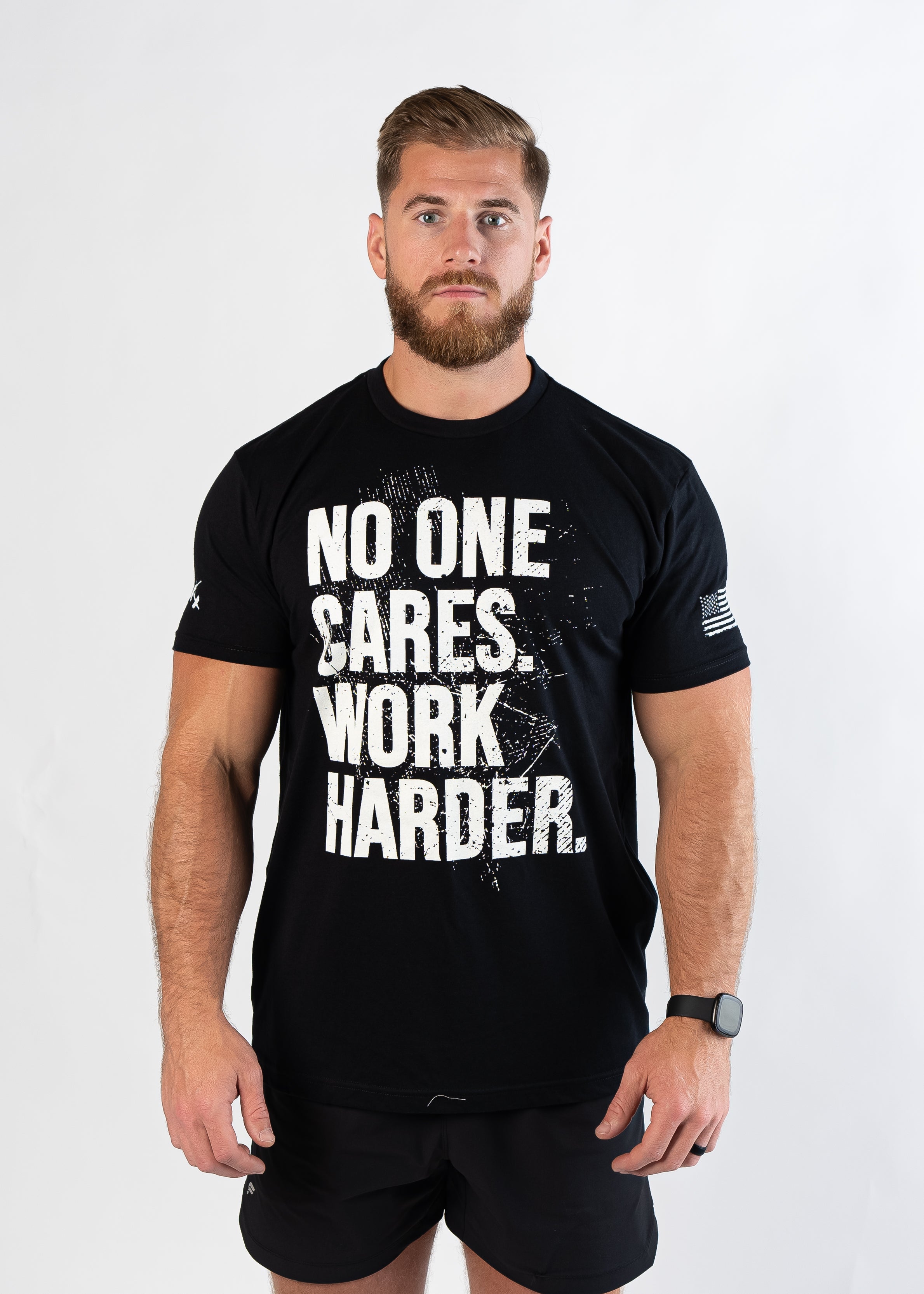 Basic Fitted T-Shirt - No One Cares | Night Ops – Military Muscle